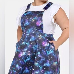 NWT Skirtall Galaxy Crossed suspenders Skater Dress